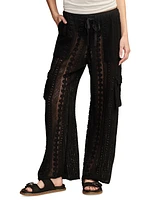 Lucky Brand Women's Cotton Crochet Cargo Pants