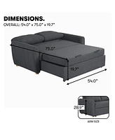 Serta 66.5"W Polyester Gentry Convertible Loveseat