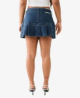 True Religion Women's Belted Drop Waist Cargo Skirt