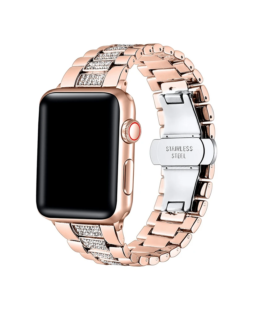 Posh Tech Women's Kristina Rose Gold Stainless Steel Band for Apple Watch Size-38mm,40mm,41mm