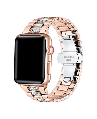 Posh Tech Women's Kristina Rose Gold Stainless Steel Band for Apple Watch Size-38mm,40mm,41mm