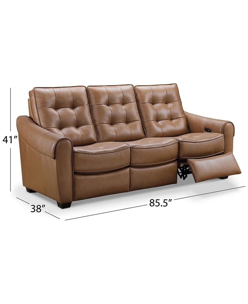 Abbyson Living Berry 85.5" Leather Power Reclining Sofa