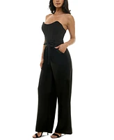 Emerald Sundae Juniors' Corset Strapless Jumpsuit