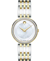 Movado Women's Swiss Esperanza Diamond (1/4 ct. t.w.) Two-Tone Pvd Stainless Steel Bracelet Watch 28mm - Two