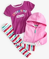 Epic Threads Toddler Girls French Terry Zip Hoodie Book Club Graphic T Shirt Stripe Full Length Leggings Created For Macys