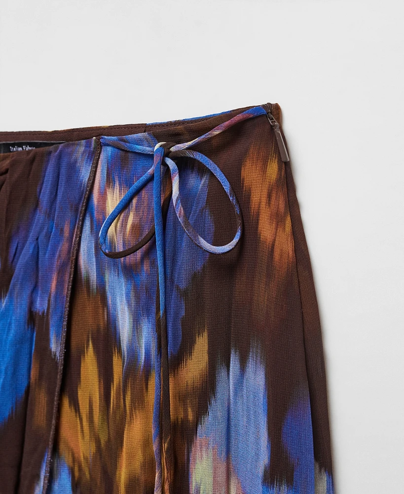 Mango Women's Wrap Print Skirt