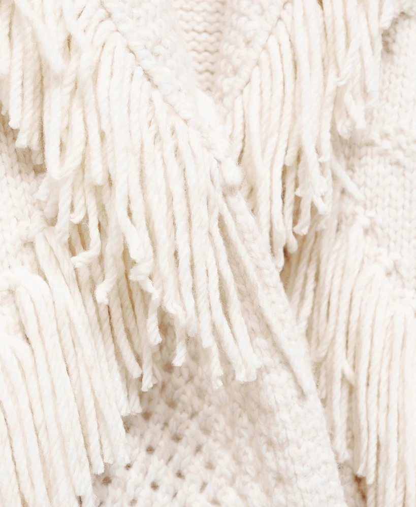 Mango Women's Fringed Knit Cardigan