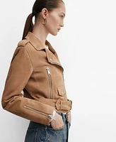 Mango Women's Leather Biker Jacket