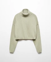 Mango Women's Turtleneck Knitted Sweater - Beige