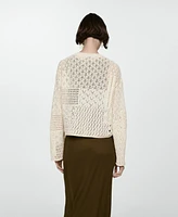 Mango Women's Buttons Detail Openwork Cardigan