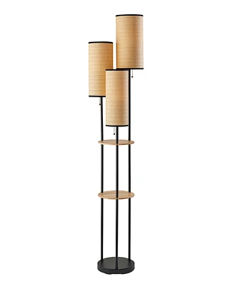 Adesso 68.5" Wood Shelves Trio Floor Lamp