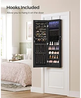 Slickblue Wall-mounted Jewelry Armoire Cabinet with 6 LEDs