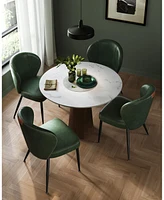 Dining Chairs Set of 2, Upholstered Kitchen Chairs, Synthetic Leather with Stitching
