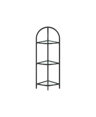 Slickblue Corner Shelf, 3 Tier Corner Bookshelf,tempered Glass Shelves