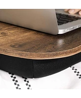 Slickblue Lap Desk, Bed Tray, Laptop Table With Handle, Cushion, Rustic Brown