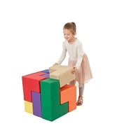 ECR4Kids SoftZone Brainy Building Blocks, Earthtone, 7-Piece
