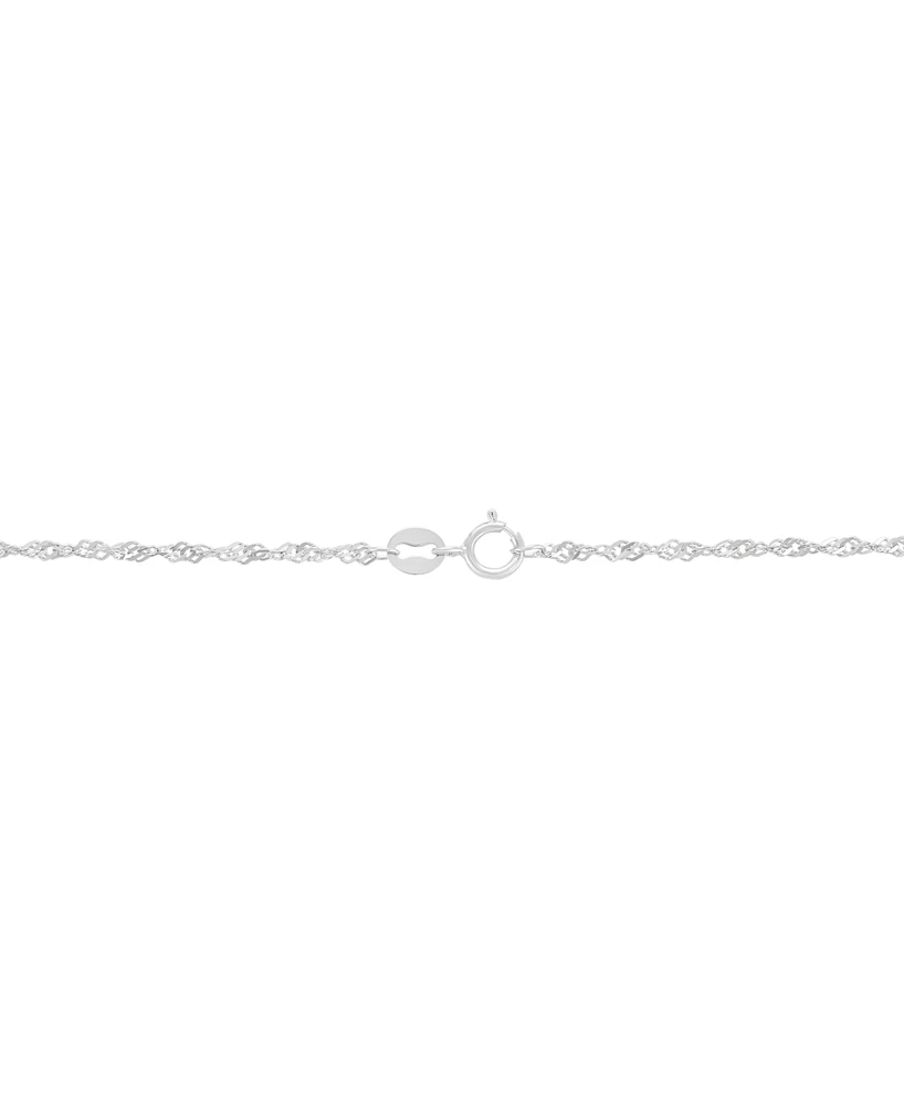 Singapore Chain 20" Strand Necklace (1-1/3mm) in 14k White Gold