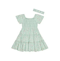 Derek Heart Little Girls Crochet Mix Dress