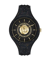 Versus Versace Women's Fire Island Lion Glitter Quartz Silicone Strap 39mm