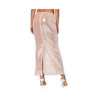 Edikted Women's Riki Sheer Sequin Maxi Skirt