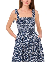 1.state Women's Paisley Print Tie-Shoulder Midi Dress