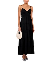 1.state Women's V-Neck Sleeveless Tiered Maxi Dress