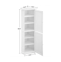 Slickblue Tall Corner Cabinet, Bathroom Storage Cabinet With 2 Doors And 4 Adjustable Shelves