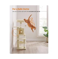 Slickblue Cat Tree, Tower, Condo With Scratching Posts, Hammock, Plush Perch, Activity Center