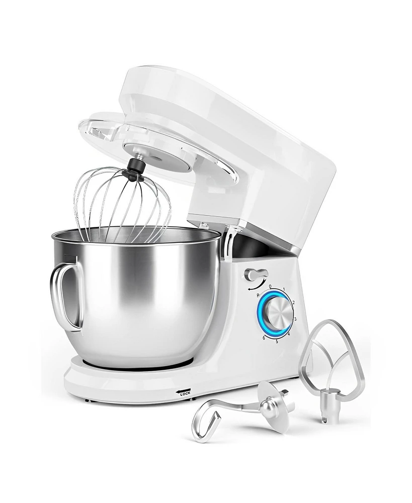 Sugift 7.5 Qt Tilt-Head Stand Mixer with Dough Hook-White