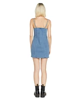 Volcom Juniors' Stone Step Zip-Front Denim Mini Dress