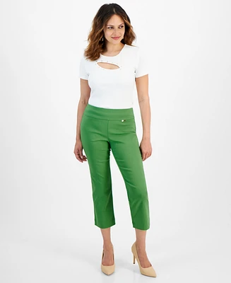 I.n.c. International Concepts Petite Mid-Rise Straight-Leg Capri Pants, Created for Macy's