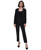 Karl Lagerfeld Women's Contrast-Stitch Button-Up Cardigan