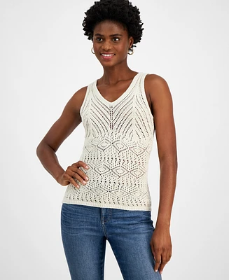 I.n.c. International Concepts Women's Crochet Tank Top, Created for Macy's