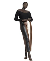 Eloquii Plus Colorblocked Faux Leather Pant