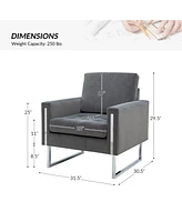 Hulala Home Elastus Modern Club Chair with Metal Legs