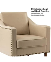 Karena Transitional Armchair with Nailhead Trims