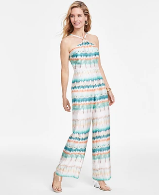 I.n.c. International Concepts Women's Tie-Dyed Halter Jumpsuit, Created for Macy's