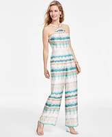 I.n.c. International Concepts Women's Tie-Dyed Halter Jumpsuit, Created for Macy's