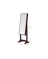 Slickblue Free Standing Jewelry Armoire with Full Mirror