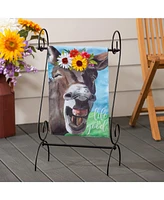 Evergreen Donkey Friend Garden Burlap Flag 12.5 x 18 Inches Indoor Outdoor Decor