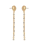 Ettika Polished Pebble Linear Crystal Chain Drop Earrings