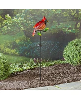 Evergreen Garden Outdoor Decor Solar Garden Stake, Cardinal For Homes Gardens Yards Lawn and Patio