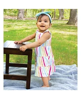 Hudson Baby Girls Cotton Dresses, Rainbow Stripe
