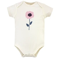 Touched by Nature Baby Girls Baby Organic Cotton Bodysuits 5pk