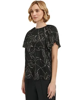 Calvin Klein Women's Short Sleeve Printed Top