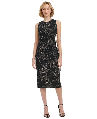 Calvin Klein Women's Sleeveless Printed Midi Dress