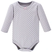 Hudson Baby Girls Cotton Long-Sleeve Bodysuits 5pk, Basic Bow, 18-24 Months