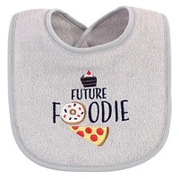 Hudson Baby Baby Girls and Boys Food Neutral Terry Drooler Bibs with Fiber Filling, Pack of 10