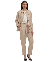 Calvin Klein Women's Linen-Blend Tie Front Blazer