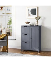 Slickblue Bathroom Storage Cabinet, Floor Cabinet with 3 Large Drawers and 1 Adjustable Shelf